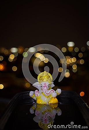 God Ganesh reflection Stock Photo