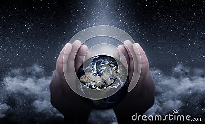 God Hands On Earth Stock Photo