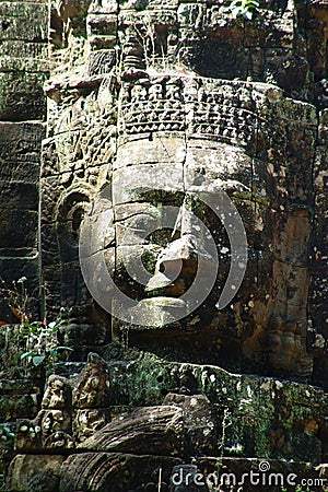 Face in Angkor Wat Stock Photo