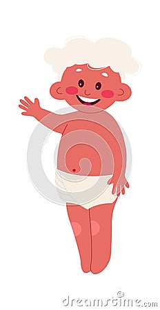 God of love flat icon Cute cupid Funny baby Vector Illustration