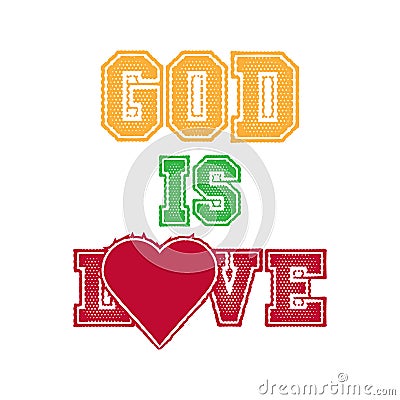 God is Love Vector Illustration