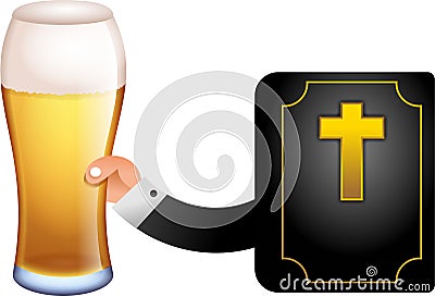 God with a pint Stock Photo