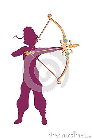 God rama archery silhouette hindu religion Vector Illustration