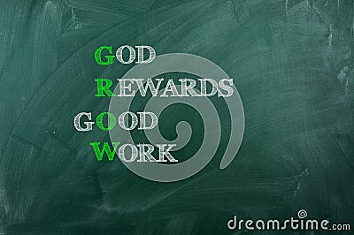 God Reward Good Work Stock Photo