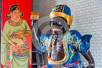 God Statue at Chenghuang Temple in Taichung, Taiwan. The temple was originally built in 1889 Stock Photo