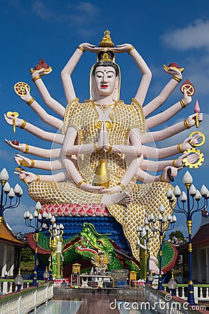 God statue Guan Yin , Island Koh Samui in Thailand Stock Photo