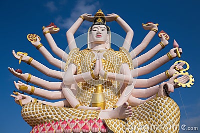 God statue Guan Yin , Island Koh Samui in Thailand Stock Photo