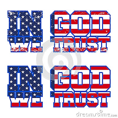 In God We Trust print design Vector Illustration