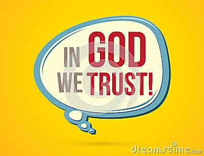 In God we trust text Vector Illustration