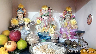 God vinayaga saraswathi and lakshmi Stock Photo