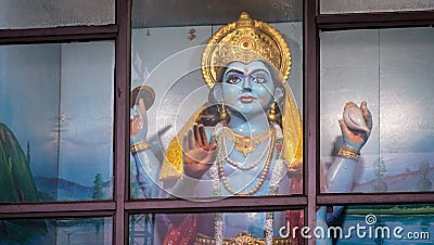 God Vishnu Statue Beautiful Image Editorial Stock Photo