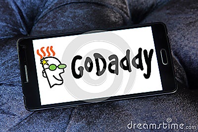GoDaddy internet company logo Editorial Stock Photo