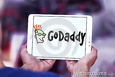 GoDaddy internet company logo Editorial Stock Photo