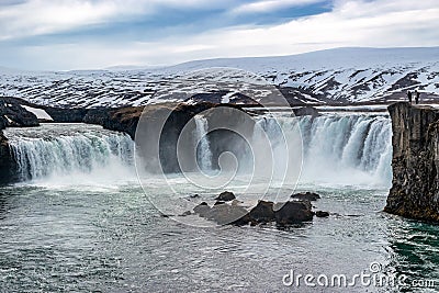 Godafoss Waterfall Iceland Stock Photo