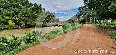 Godavari river canal in Rajahmundry, Andhrapradesh, India. Stock Photo