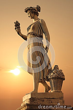 Goddess of abundance statue Stock Photo