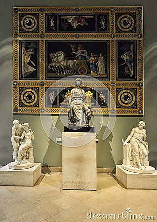 Goddess Athena in Museum Louvre, Paris Editorial Stock Photo