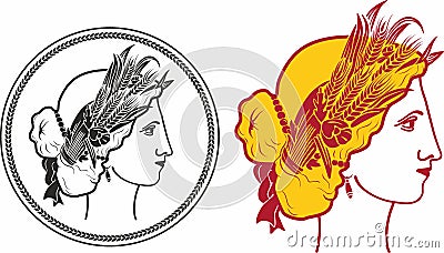 Goddess Demeter. Vector Illustration