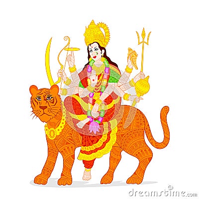 Goddess Durga Vector Illustration