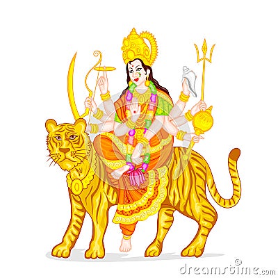 Goddess Durga Vector Illustration