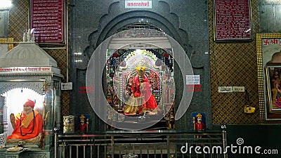 Goddess Durga statue in ancient temple Stock Photo