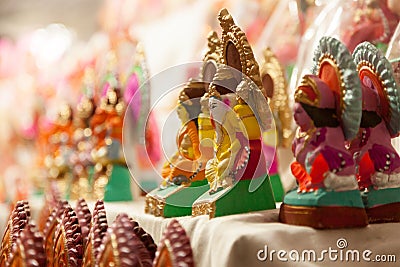 Goddess Lakshmi and Lord Ganesha in Dewali Stock Photo