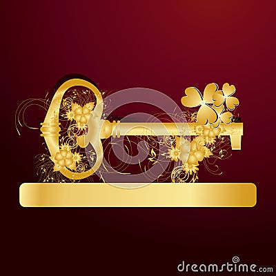 Goden key for your success Vector Illustration