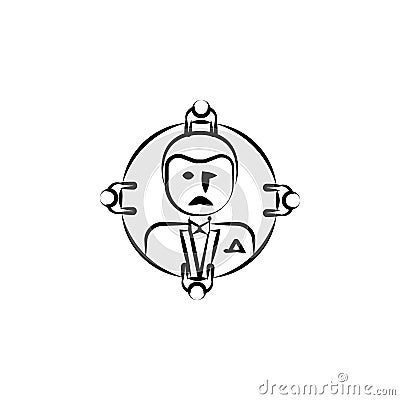 godfather, Mafioso, gang, criminal icon. Element of crime icon for mobile concept and web apps. Hand drawn godfather, Mafioso, gan Stock Photo