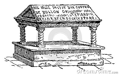 Godfrey de Bouillon Tomb vintage illustration Vector Illustration