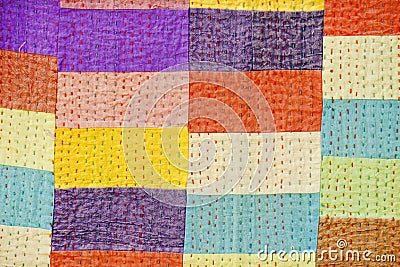 Godhadi (Blanket) Is A Traditional Hand Stitched handmade quilt from Maharashtra, India Stock Photo