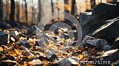 Godly Realistic Forest: Vivid Contrast And Elegant Beauty Stock Photo