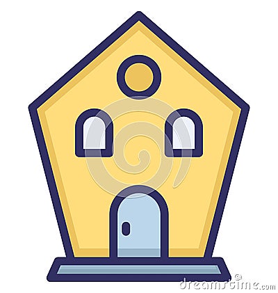 Godown, secure storage, Isolated Vector Icon which can be easily edit or modified. Vector Illustration