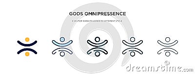 Gods omnipressence icon in different style vector illustration. two colored and black gods omnipressence vector icons designed in Vector Illustration
