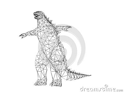 Godzilla King of the Monsters ,3d Stock Photo