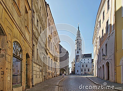 Goerlitz old tower from townhall Stock Photo