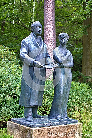 Goethe and his Muse Ulrike - spa park in Marianske Lazne Marienbad - Czech Republic Editorial Stock Photo