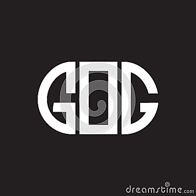 GOG letter logo design on black background. GOG creative initials letter logo concept. GOG letter design Vector Illustration