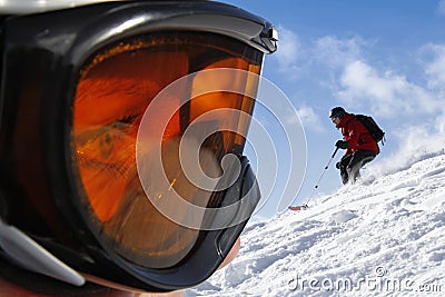 Goggle profile view Stock Photo