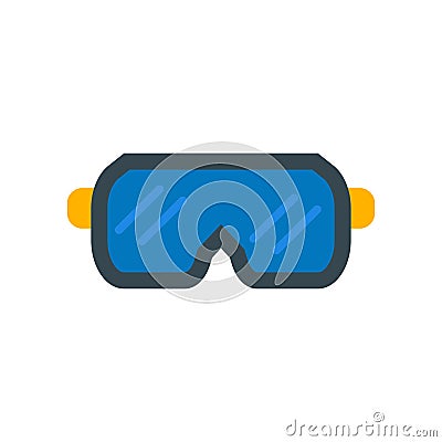 Goggles icon vector isolated on white background, Goggles sign Vector Illustration