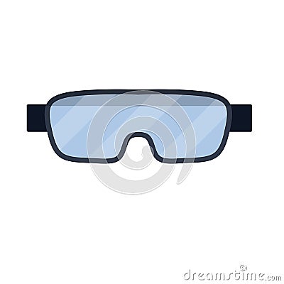 Goggles. Safety at work and at an industrial plant. Vector Illustration