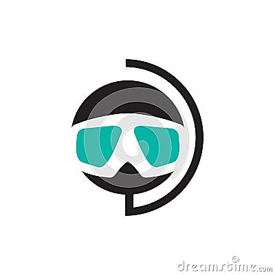 Goggles swim logo design template Vector Illustration