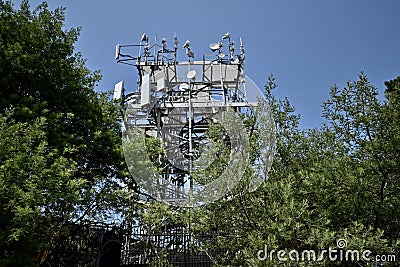 Bernal Heights Hill Microwave Tower San Francisco 11 Stock Photo