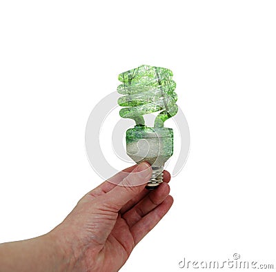 Going Green Lightbulb Stock Photo