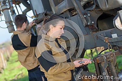 going out in field to repair Stock Photo