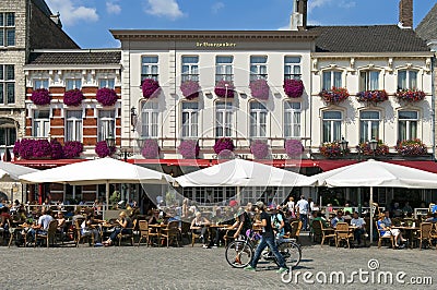 Going out in nightlife center of Bergen op Zoom Editorial Stock Photo