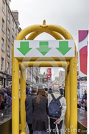 Going through security at the Festival Fringe Editorial Stock Photo