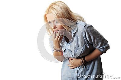 Going to vomit Stock Photo