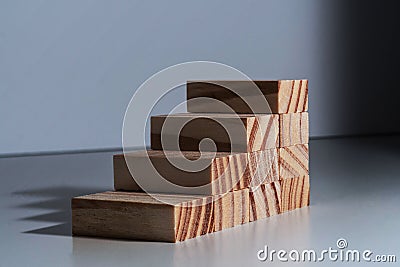 Going up! Isolated block stairs leading to nowhere. Stock Photo