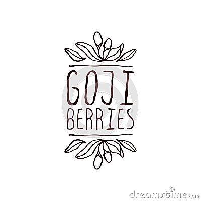 Goji berries hand-sketched typographic element Vector Illustration