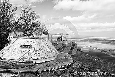 Golan Heights, Israel, December 22, 2016 : The peacekeeper from UN Editorial Stock Photo